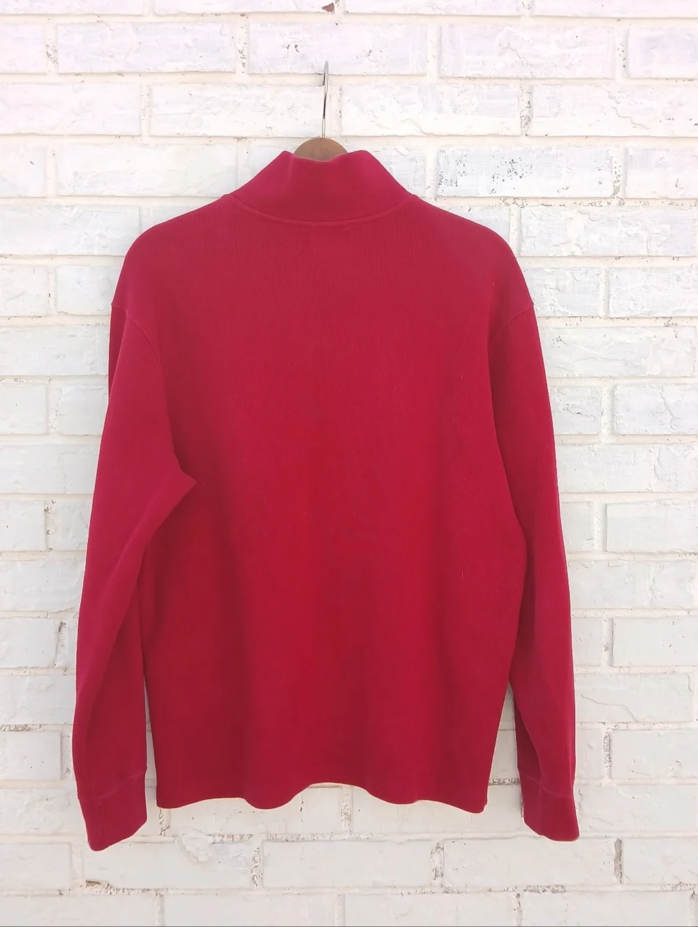 Vintage Polo Ralph Lauren Estate Rib Quarter Zip Red Medium